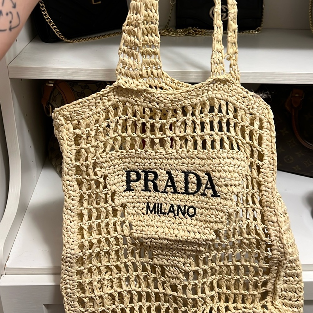 Reproduction Straw Beach Tote